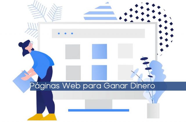 Chica delante página web donde puede apuntarse y ganar dinero