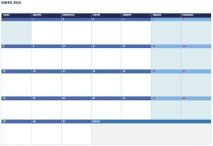 Calendario 2024 para imprimir o descargar gratis PDF, Word Excel